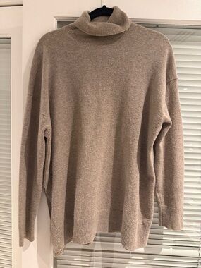 all Saints Taupe Turtleneck Cashmere Sweater - Medium